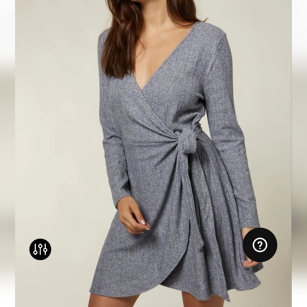 NWT O'Neill cable knit long sleeve soft wrap dress fit and flare